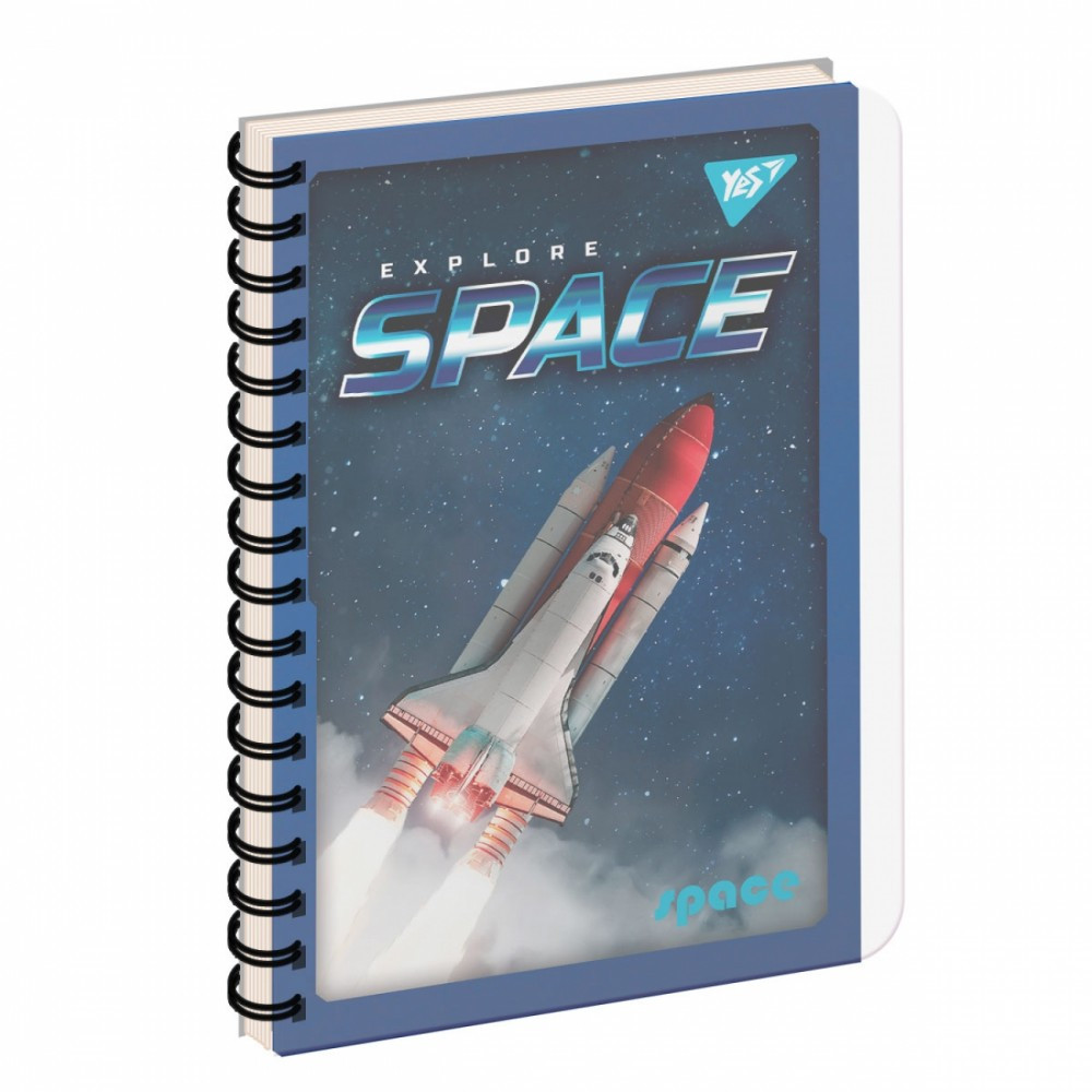 Блокнот на пружині B6 144 аркушів клітинка пластикова обкладинка "Space" 681897/Yes