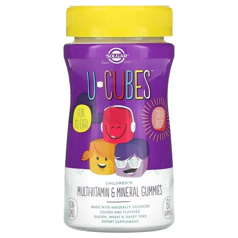 Комплекс вітамін Solgar U-Cubes Children's Multi-Vitamin & Mineral (60 gummies)