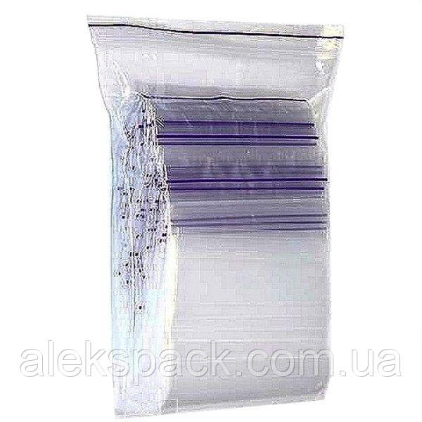 Пакет струна 4*6 100 шт фіолетова полоса 50 мк, фото 1