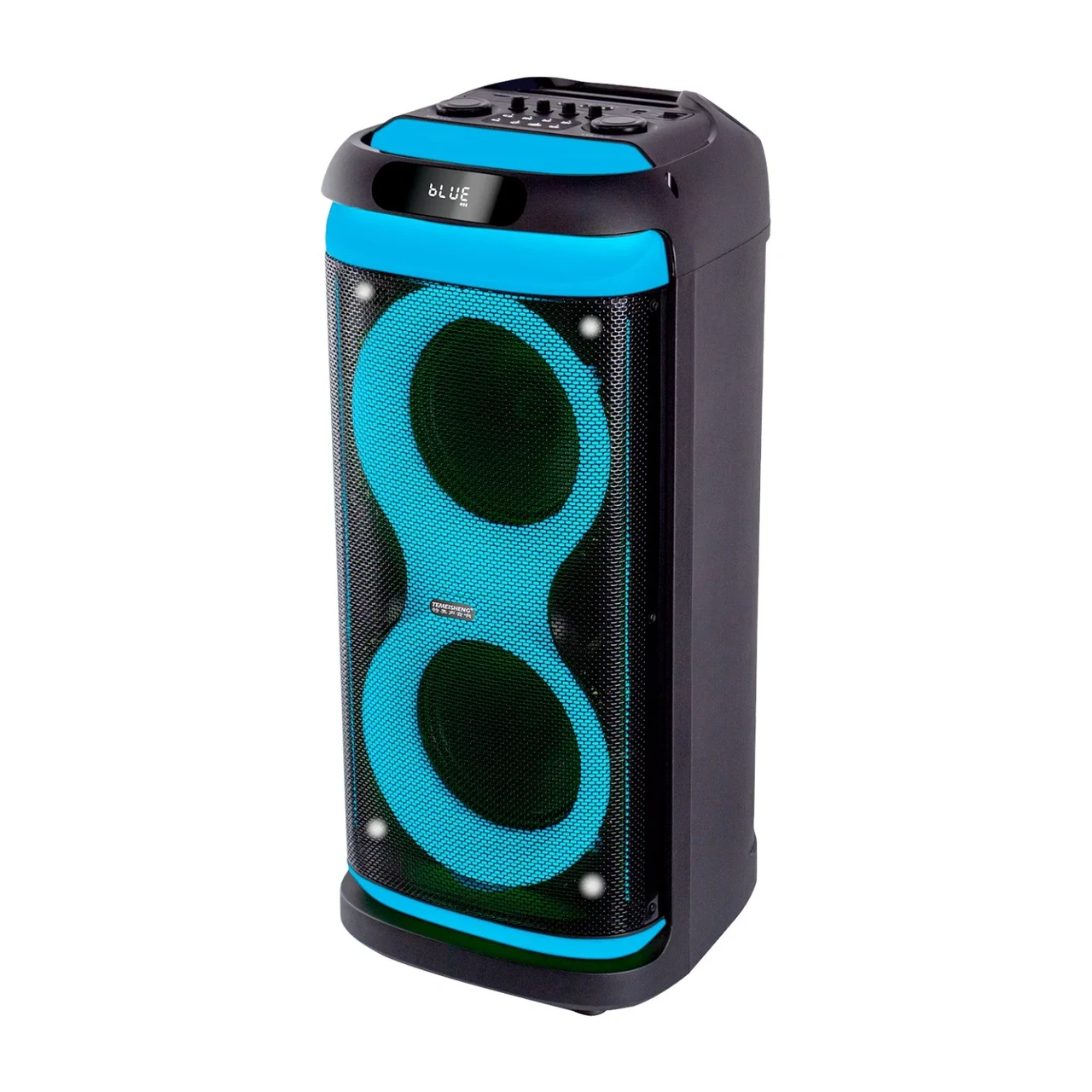 Акустична система на акумуляторі Temeisheng 6838A, 8" *2 Переносна Bluetooth колонка, + 2 мікрофони