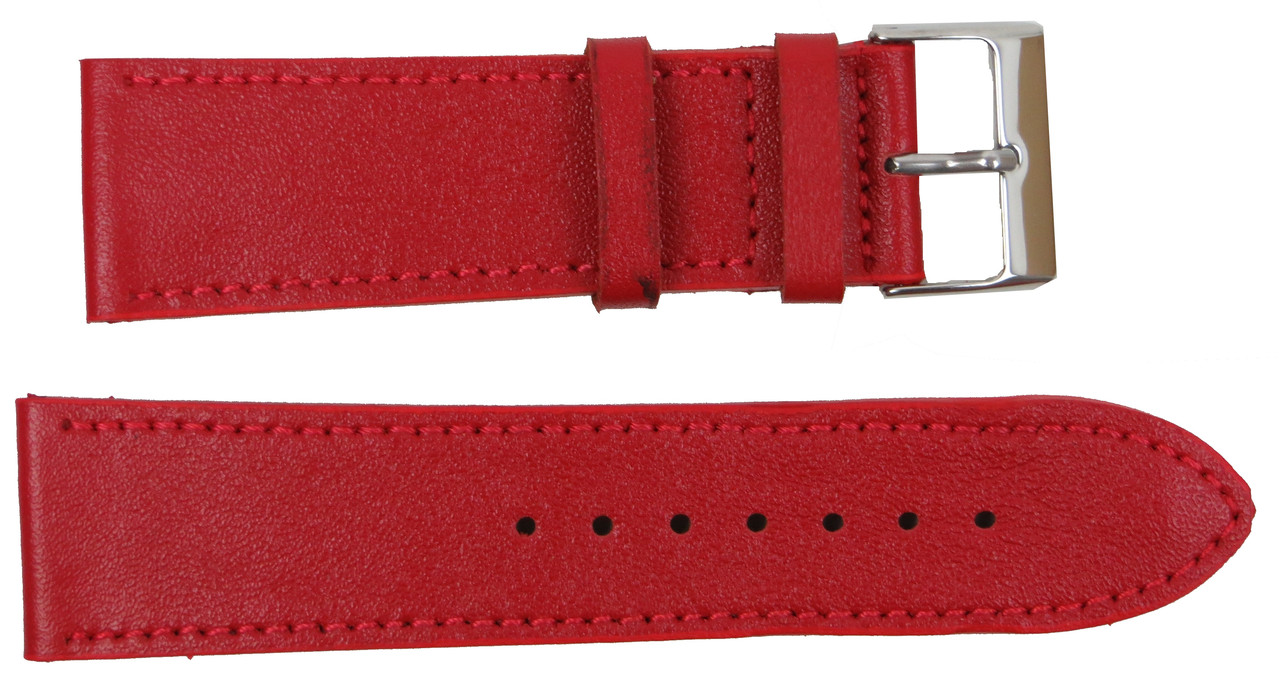 Жіночий ремінець для годинника зі шкіри Mykhail Ikhtyar Ш24 мм червоний, фото 1