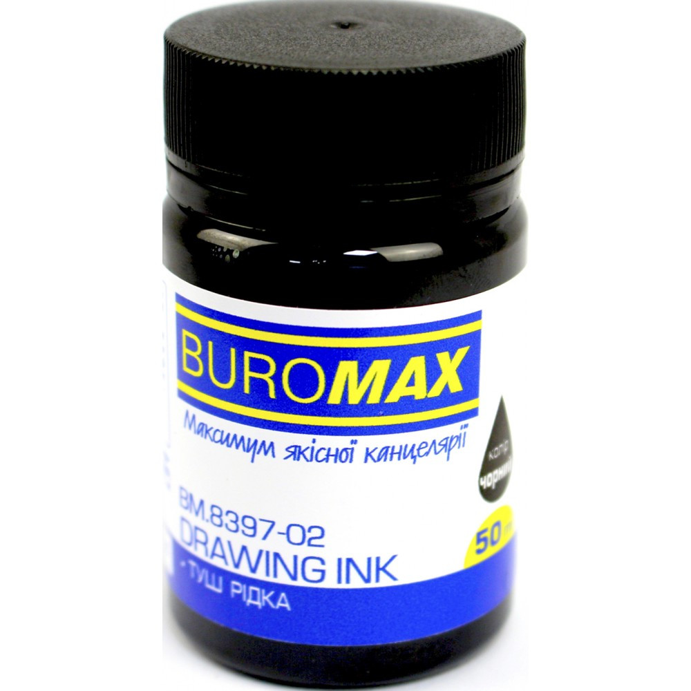 Туш для креслення "Buromax" BM.8397-02 50мл чорна