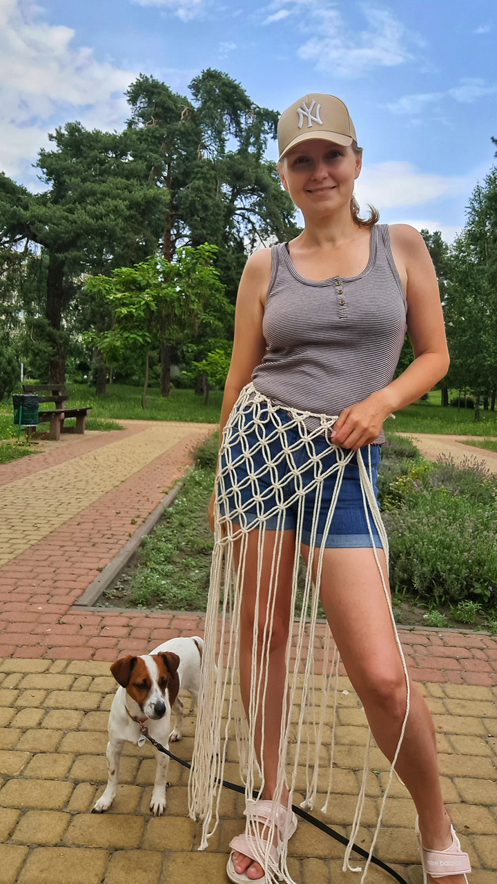 Спідниця на зав'язці, шаль на бедра, макраме парео, хустка, фото 1