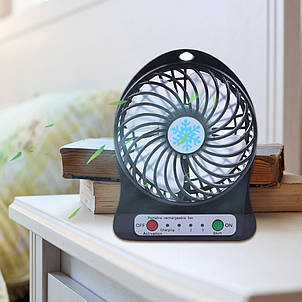 Міні-вентилятор Portable Fan Mini 3 швидкості, Чорний, фото 1