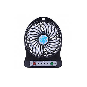 Міні-вентилятор Portable Fan Mini 3 швидкості, Чорний, фото 4