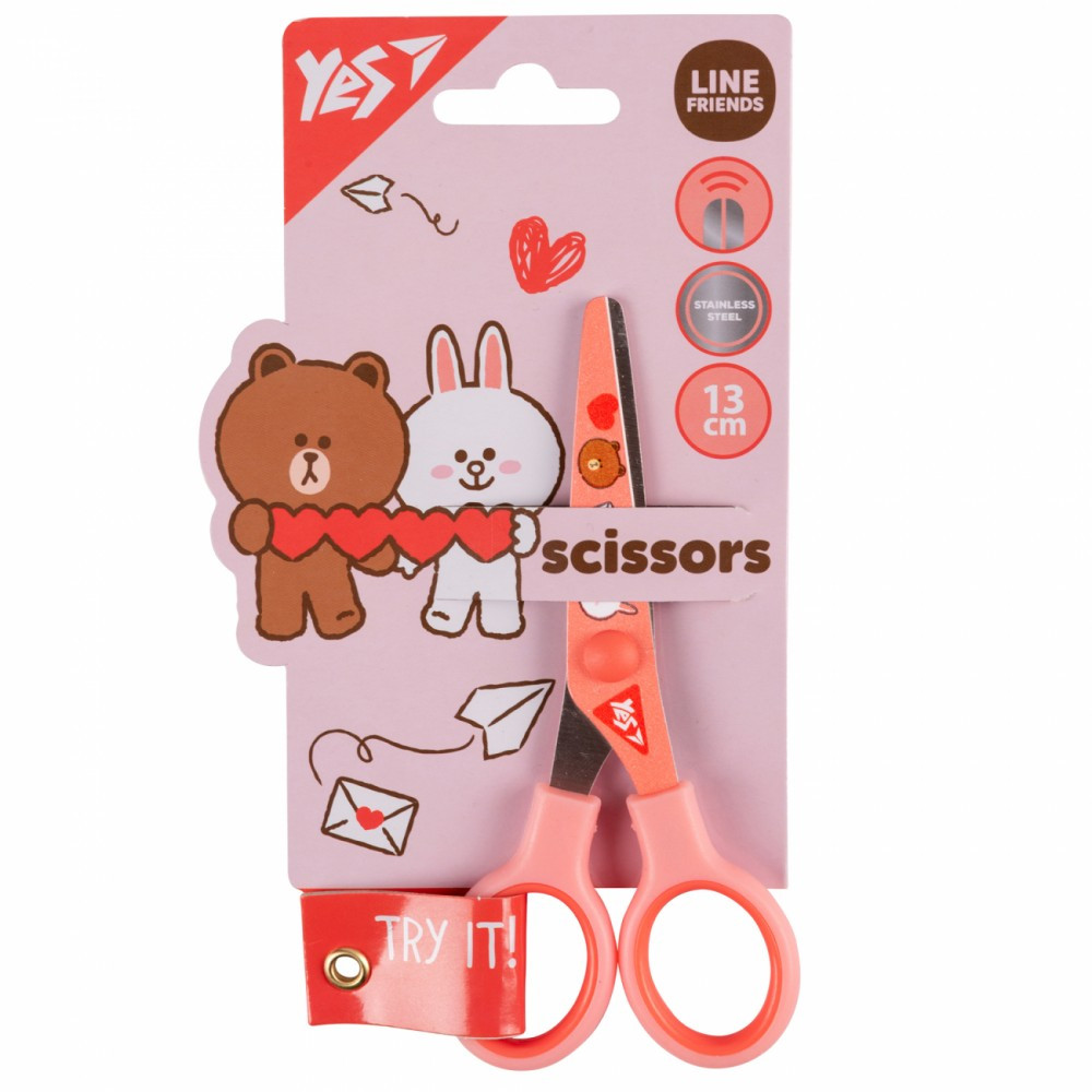 Ножиці дитячі "Yes" 480441 Line Friends 13см з принтом на лезі