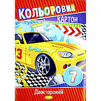 Картон кольоровий A4 двосторонній 7 аркушів АП-1102/Апельсин