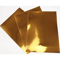 Картон кольоровий A4 односторонній 3 аркуші дзеркальний, золото NPT-013/4411/Мандарин (топ-2)