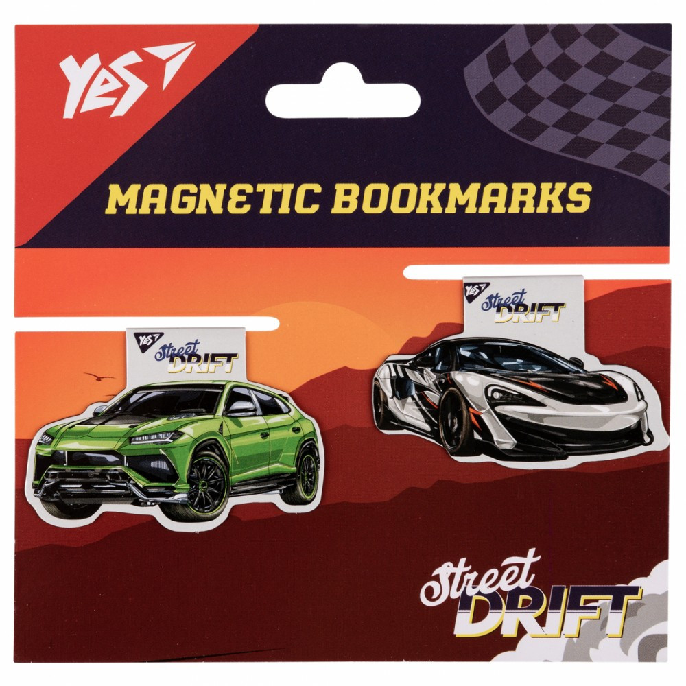 Закладка магнітна "Yes" 708118 Super Street drift 2 штуки