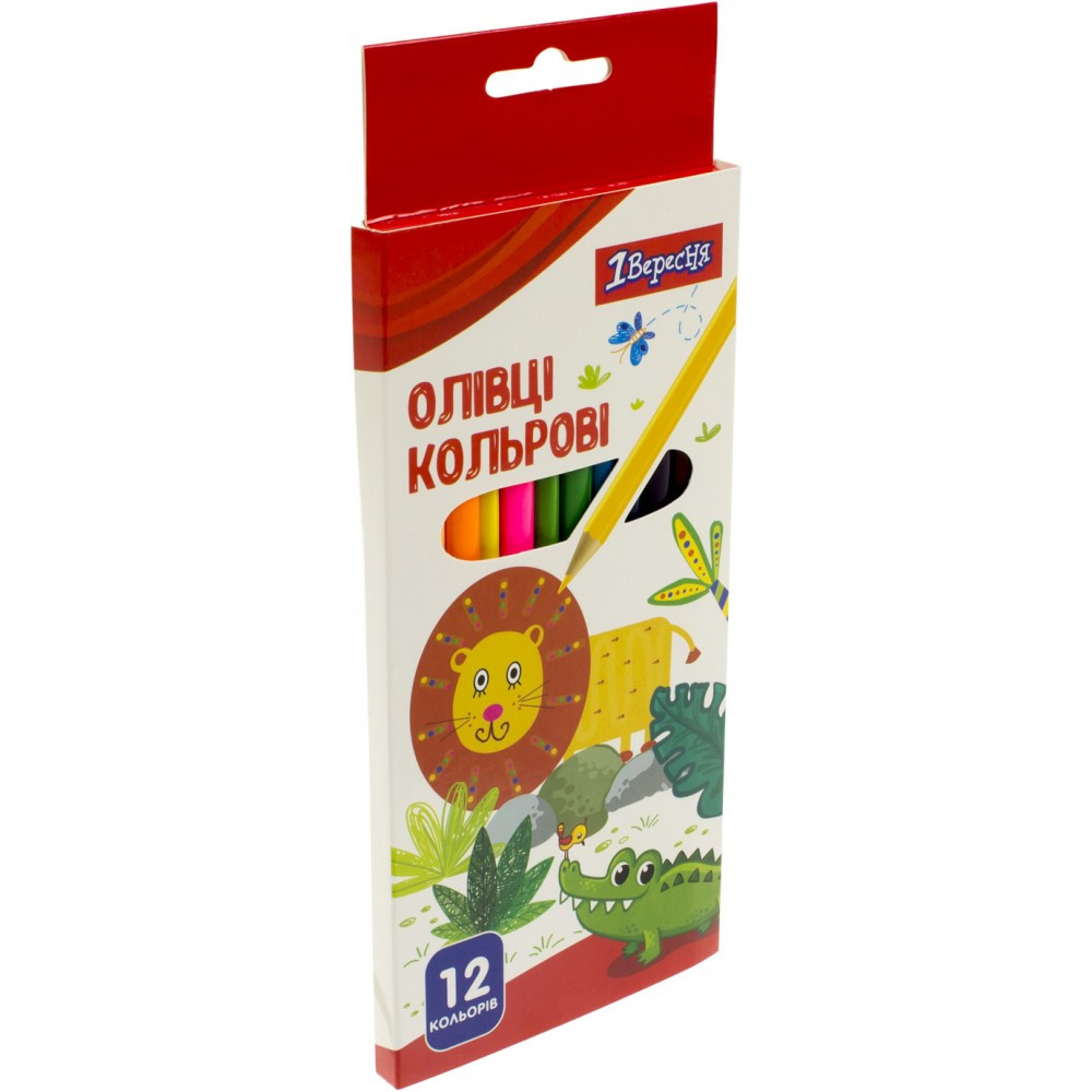 Олівці кольорові 12 кольорів "1В" 290639 Zoo Land