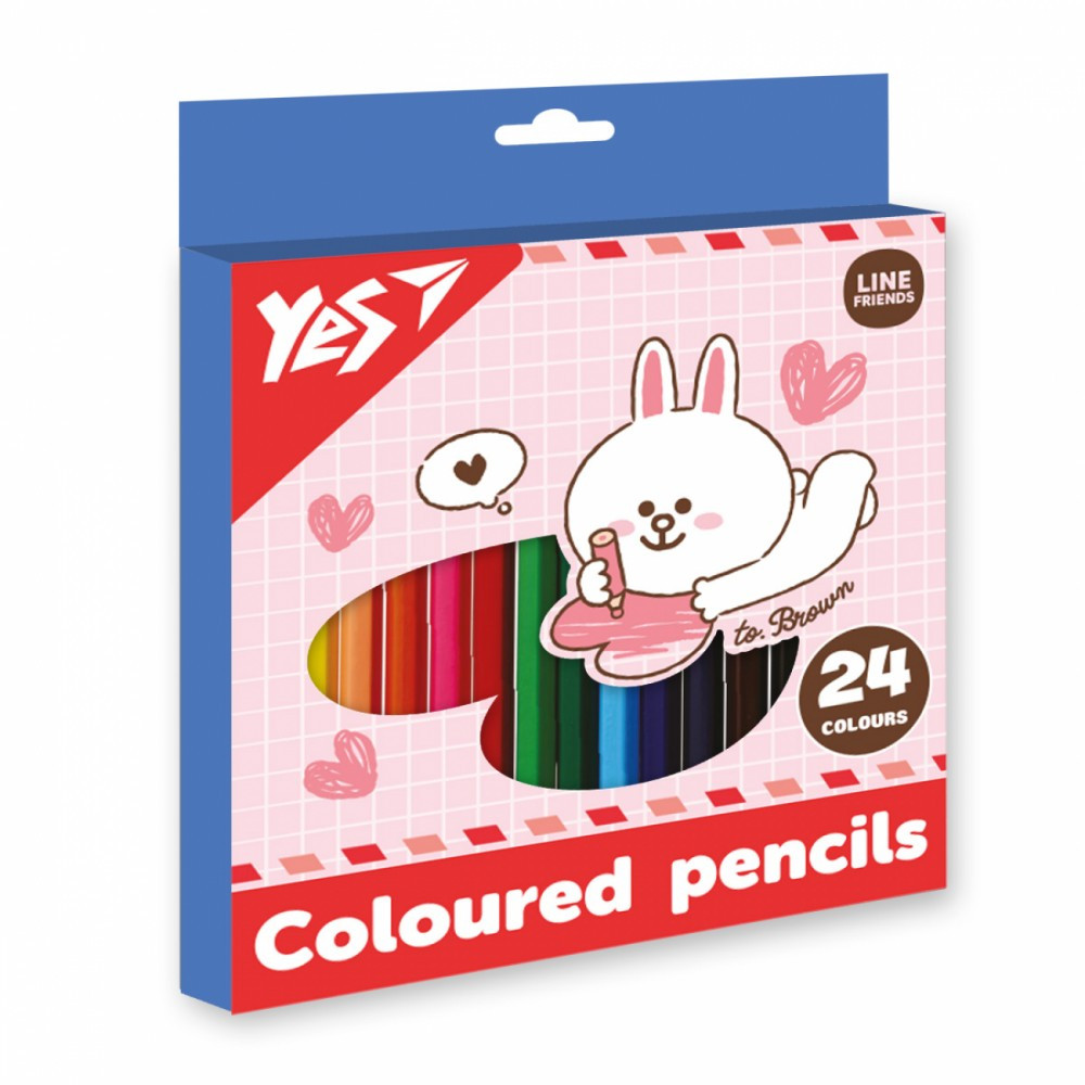 Олівці кольорові 24 кольори "Yes" 290742 Line Friends. Cony