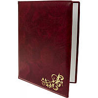 Папка A4 "До підпису" з тисненням Fantasy візерунок бордо (золото) O36049-18/Optima (топ-4)
