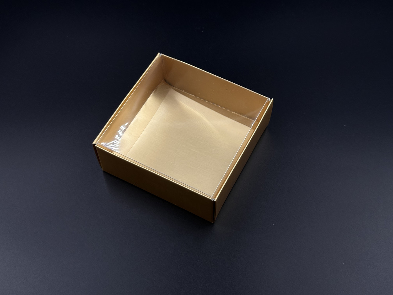 Збірні картонні коробки для подарунків. Золотий колір. 10х10х4см, фото 1