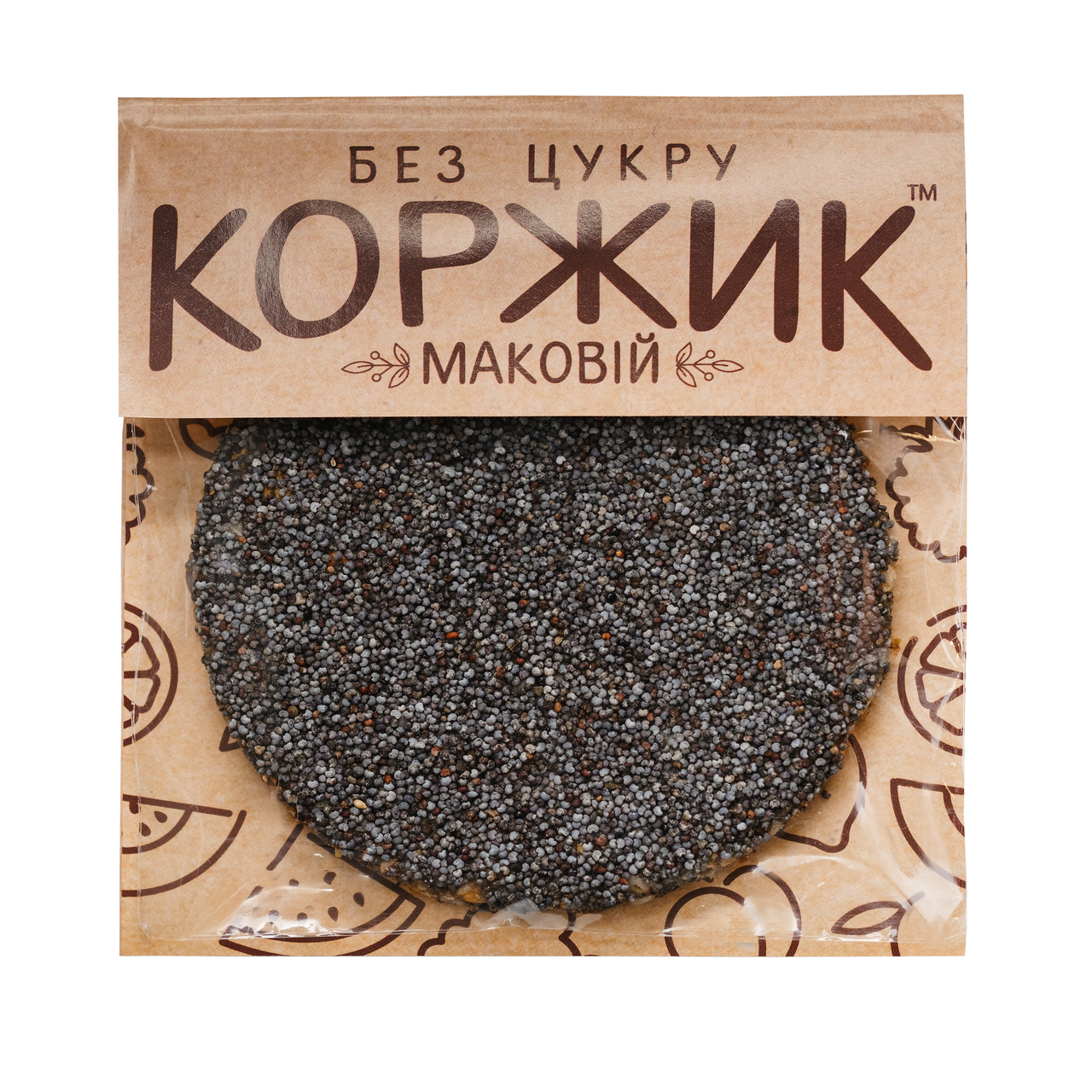 Коржик Маковій без цукру ,48г