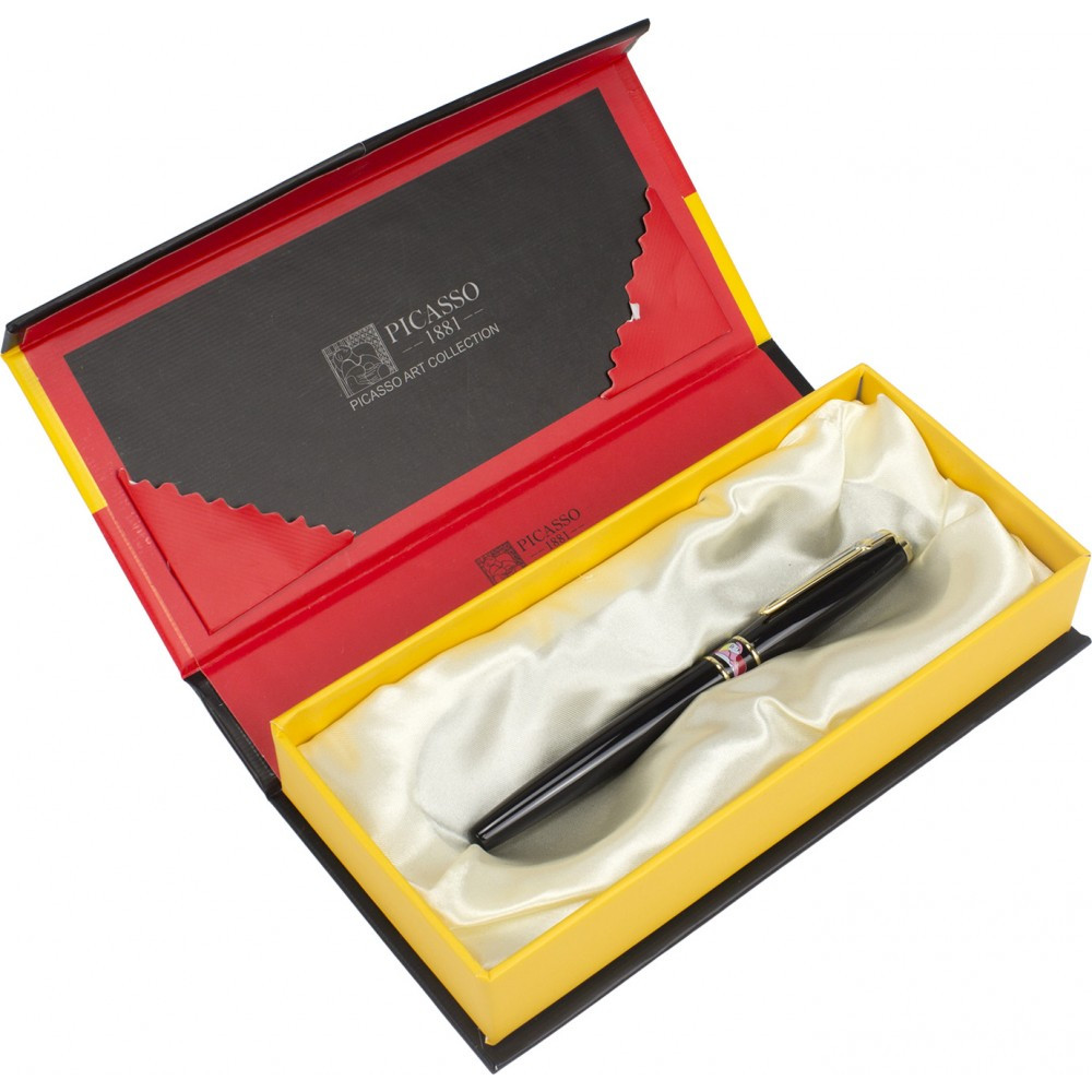 Ручка капілярна "Picasso" 966R в подарунковій картоній упаковці, чорний корпус (368-10)