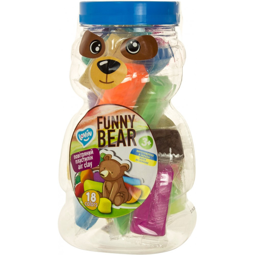 Набір для ліплення "Lovin'Do" FUNNY BEAR з повітряним пластілином 18 кольорів 70154