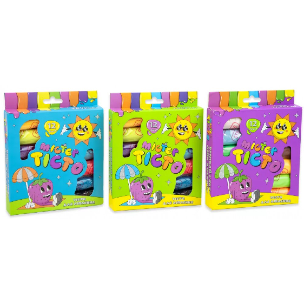 Тісто для ліплення 12 кольорів "Містер тісто" 41002/Strateg