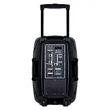 Переносна Bluetooth-колонка Temeisheng A19T 12-дюймовий акумуляторний динамік на колесах + 2 мікрофони, фото 3