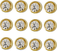 Сережки-гвоздики пусети Studex середні завальцьовані золото, прозорий камінь, 3 мм R204Y, 12пар.