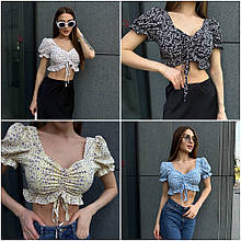 Жіночий топ із софту з короткими рукавами розміри норма