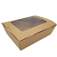 Салатник прямокутний з кришкою та вікном 500 мл, 50 шт