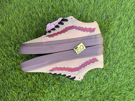 СКИДКА 37 р Vans Old Skool x Nintendo Game Over Light Brown кеди жіночі кросівки, що містяться на темній підошві, фото 5
