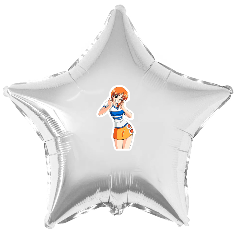 Наклейка на шар "Ван Піс / One Piece Команда солом'яного капелюха" Намі на кульку 18 дюймів (без кульки)