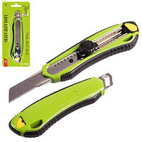 Alloid. Нож алюминиевый с винтовым фиксатором и выдвижным сегментным лезвием 18мм, прорезиненный