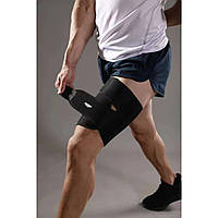 Бандаж на стегно неопреновий універсальний захист від навантаження на м'язи Leg braces Чорний