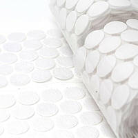 Липучки застібки круглі самоклеючі липучки круглі 15 мм білі 250 пар