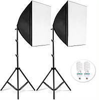 Набір постійного студійного світла з софтбоксами 50×70 см, лампами 2×150W та штативами в комплекті