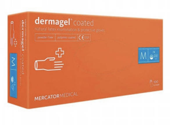 Рукавички латексні неприпудрені DERMAGEL® COATED, М (Тайланд) (50пар), фото 1