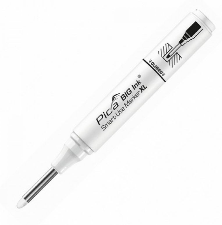 Маркер фірмовий з довгим носиком Pica BIG Ink Smart-Use Marker XL, білий