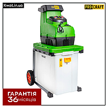 Подрібнювач гілок мережевий 2800 Вт Procraft PSL2800 60 об хв Макс. діаметр гілок 44 мм