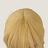 Перука довга пряма блонд із проділом і чубчиком жіноча із термоволокна блондинка 60 см, фото 4