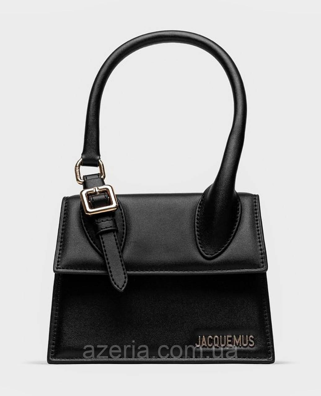 Якісна невелика жіноча сумка Jacquemus Le Chiquito Moyen Boucle Black шкіряна жіноча сумка з ручкою