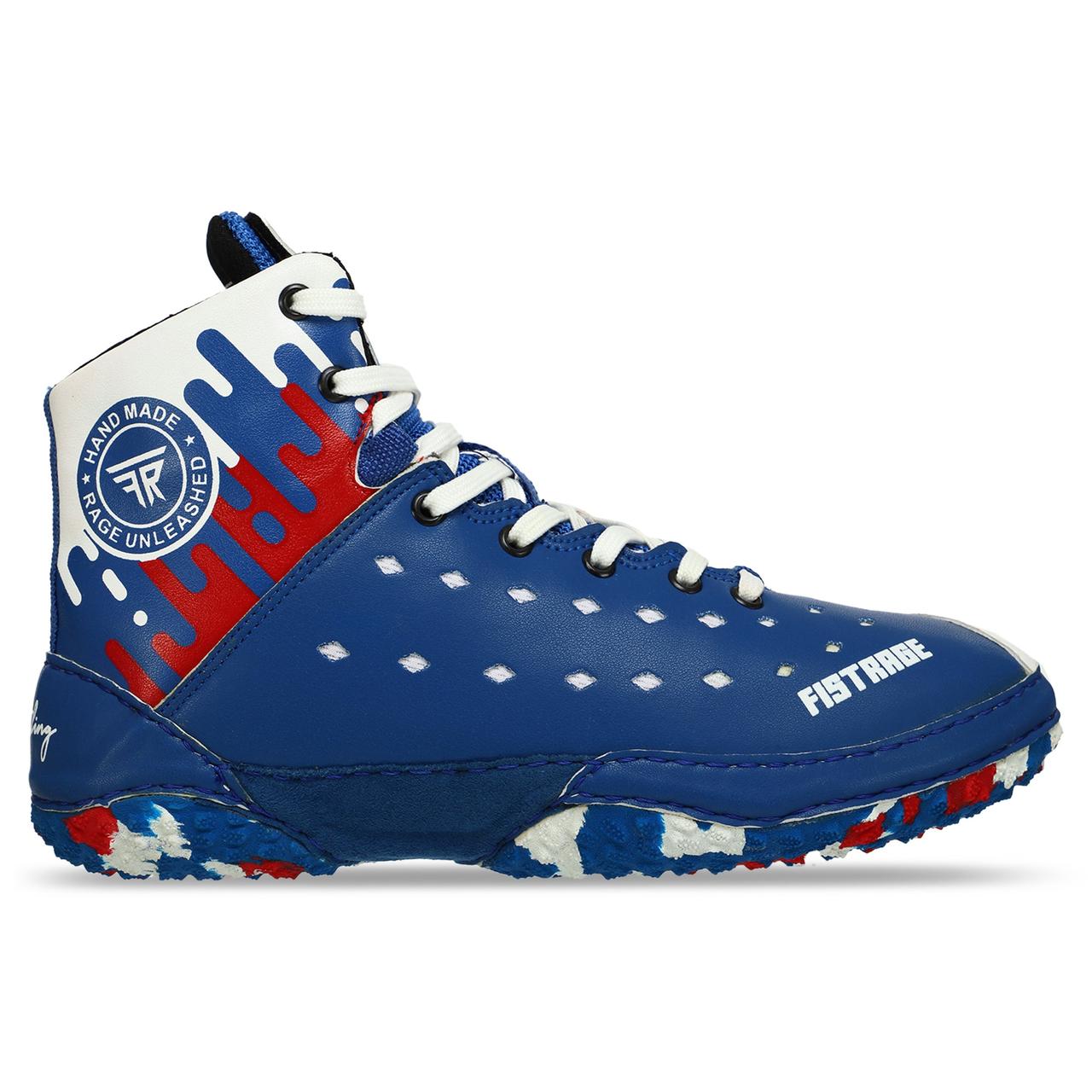 Борцовки шкіряні Fistrage 9736 розмір 40 Blue-White, фото 1