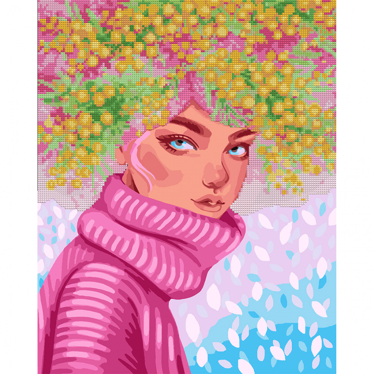 Картина за номерами з алмазною мозаїкою Дівчина-мімоза 40x50 см SANTI (954903), фото 1