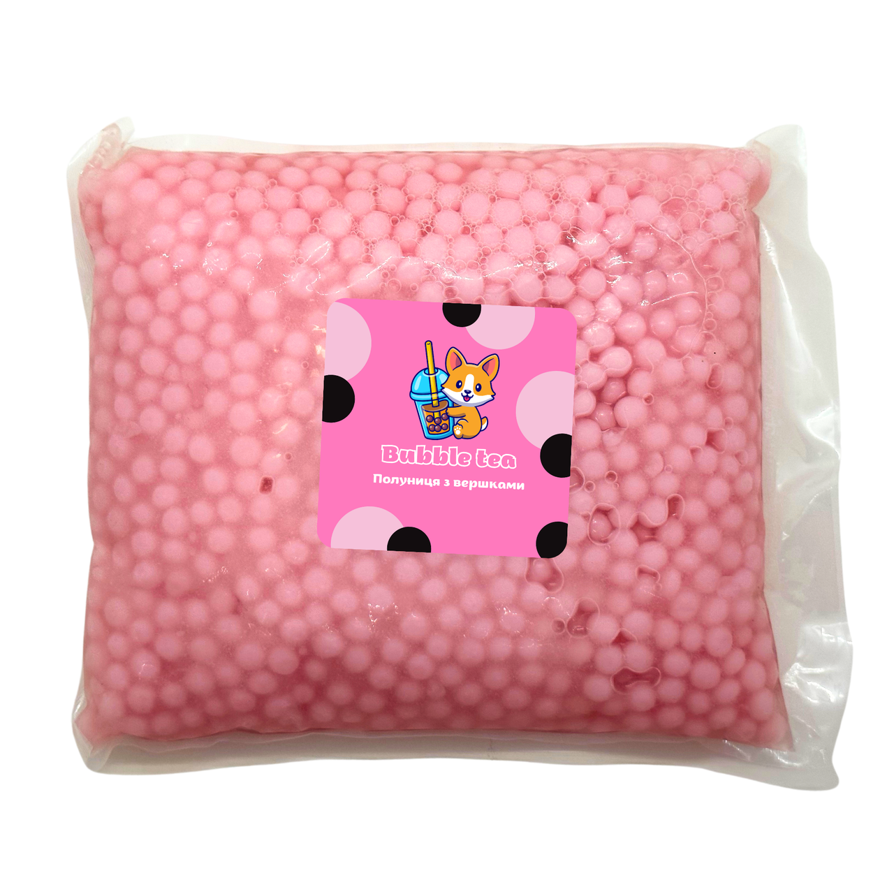 Bubble tea кульки смак "Полуниця з вершками" 1.25кг Дой пак