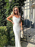 Платье комбинация из шелка белое