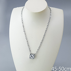 Підвіска "Квадрат" з цирконієм, р.45-50, медичне золото Xuping, stainless steel, родій