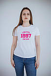 Жіноча футболка. Друк на футболці. Футболка з принтом Limited edition (з твоїм роком народження), фото 2