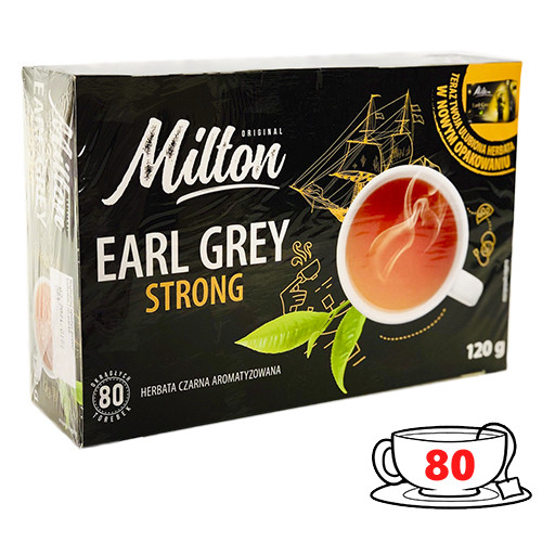 Чай чорний з бергамотом у пакетах Milton Earl Grey Strong (80 шт.), 120 г Польща