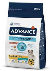 Сухий корм для стерилізованих котів з чутливим травленням Advance (Едванс) з лососем 1.5 кг