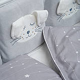 Дитячий постільний комплект на 7 елементів Twins Кролик, grey, фото 2