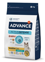 Сухий корм для стерилізованих котів з чутливим травленням Advance (Едванс) з лососем 3 кг
