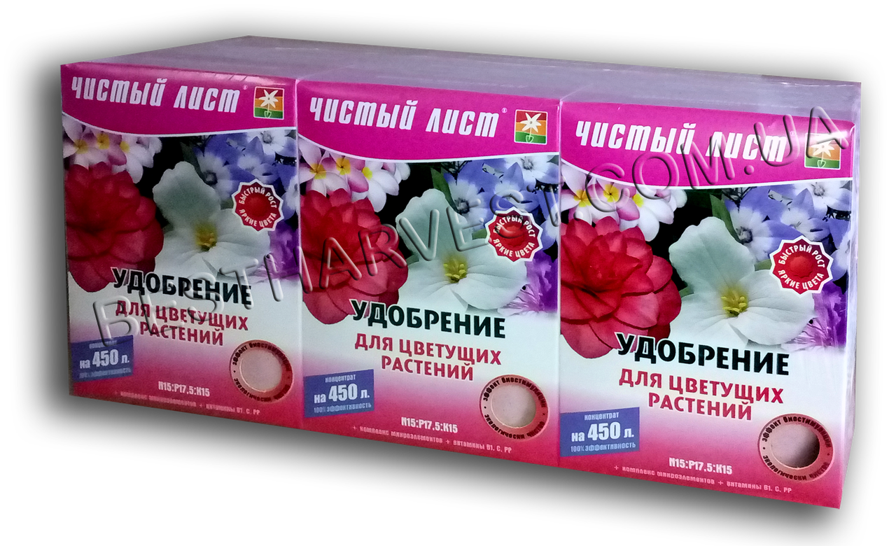 Добриво для квітучих рослин 300 г «Чистий лист», оригінал