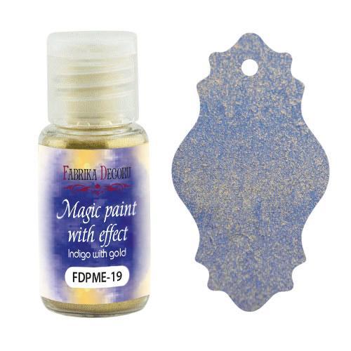 Суха фарба Magic paint with effect Індиго із золотом 15 мл
