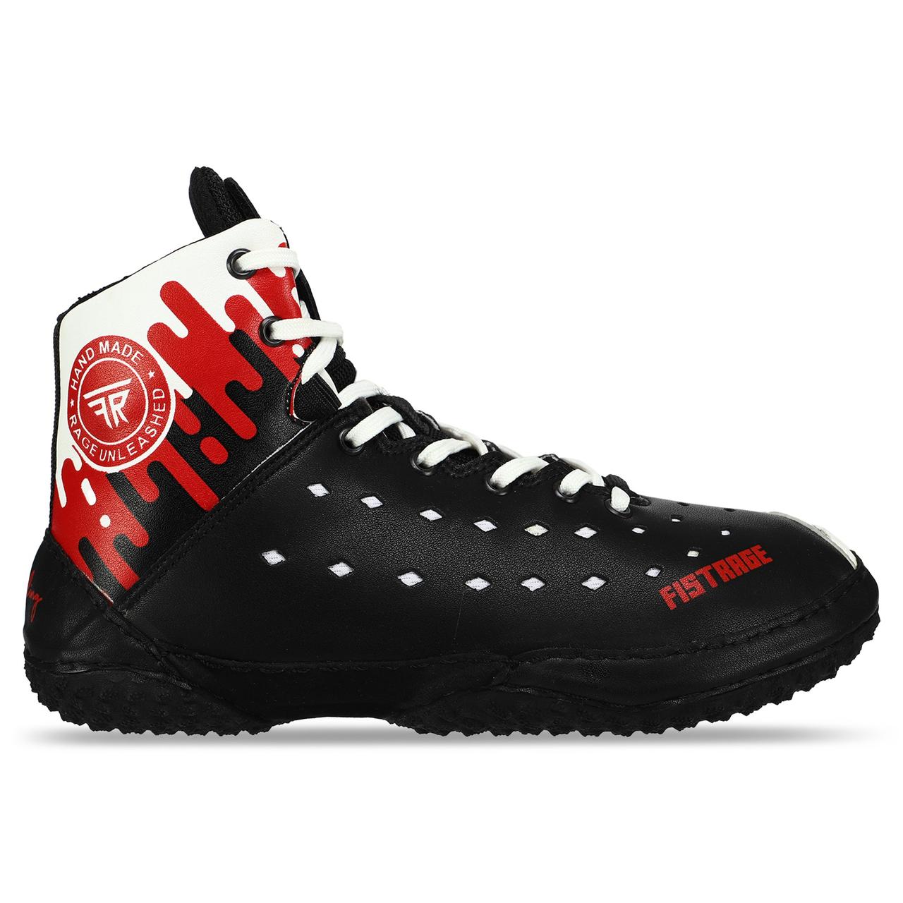 Борцовки шкіряні Fistrage 9736 розмір 42 Black-Red-White, фото 1