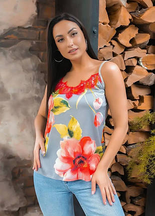 Неймовірна жіноча блузка, тканина "Шовк" 48, 50, 52 розмір 48, фото 1